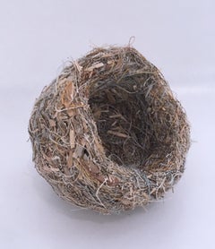 Tan Nest, Upcycle Textile & Found Object Sculpture, Earth Tones, Nature, Soft