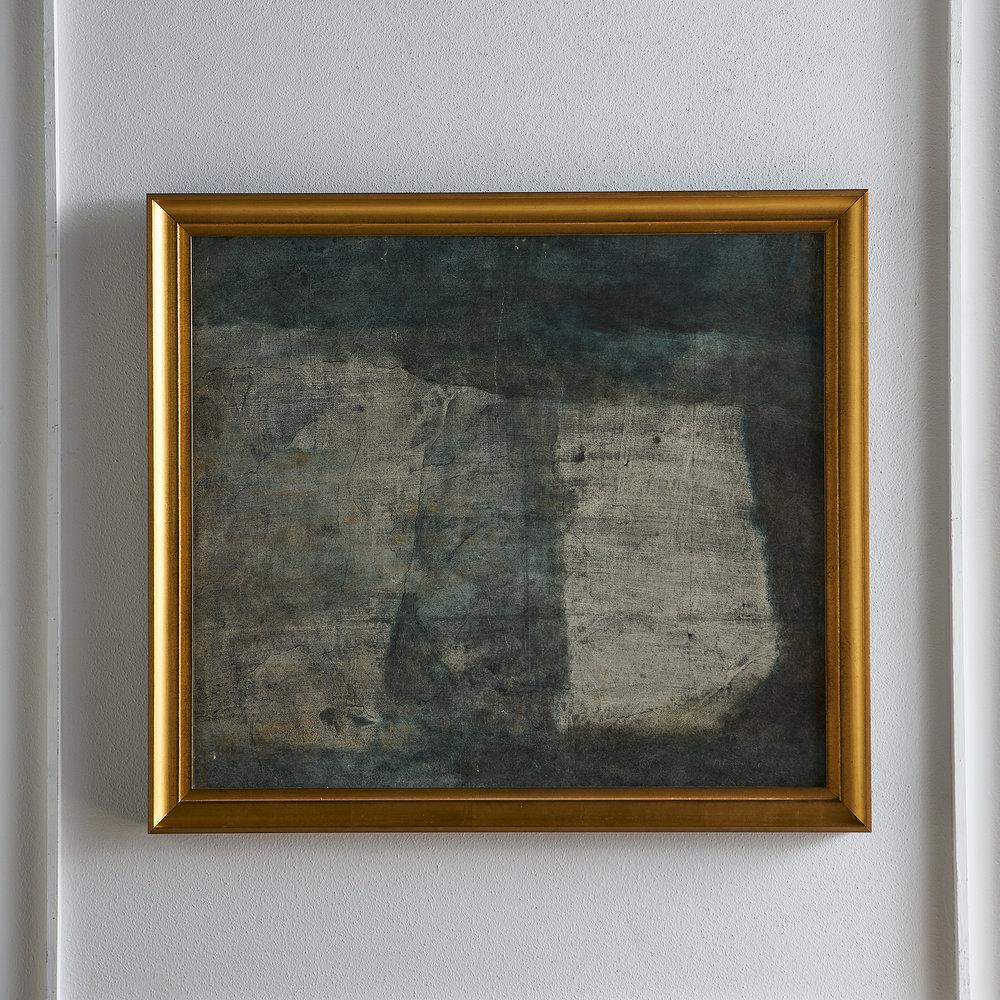 A mixed-media work on paper by French Artist Robert Ladou, presented under Museum glass in a custom gold frame. This piece is signed and Dated: R. Ladou 70.

Robert Ladou is a Postwar & contemporary painter who is recognized worldwide for his