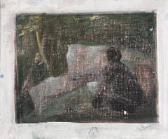 Artist Sketching The Stream In The Woodland Original French Artwork