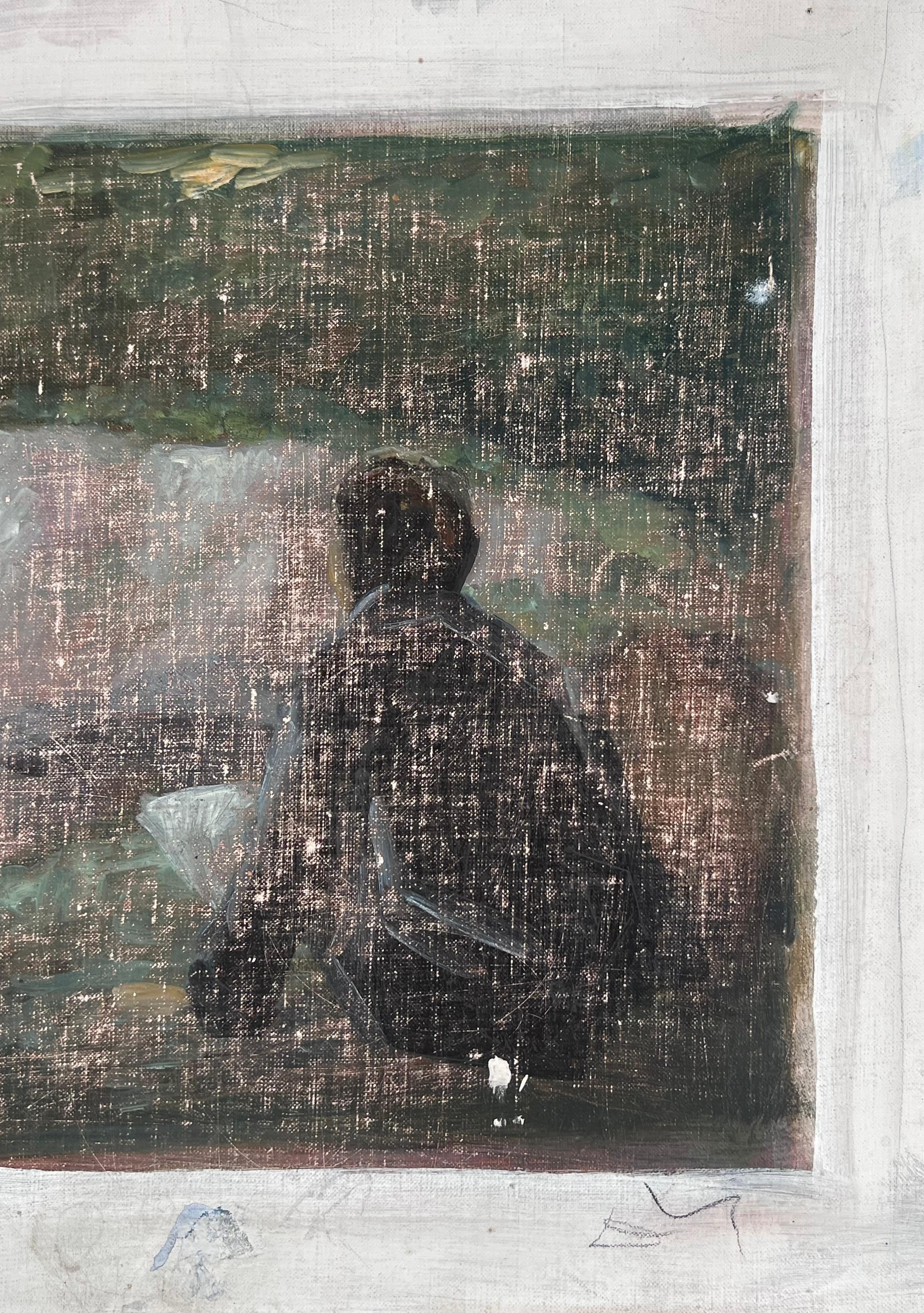 Original French Artwork 
by Robert Ladou (French 1929-2014)
original acrylic painting on unstretched canvas, unframed
size: 13.5 x 16.5 inches
condition: very good
provenance: from the artists estate in France
