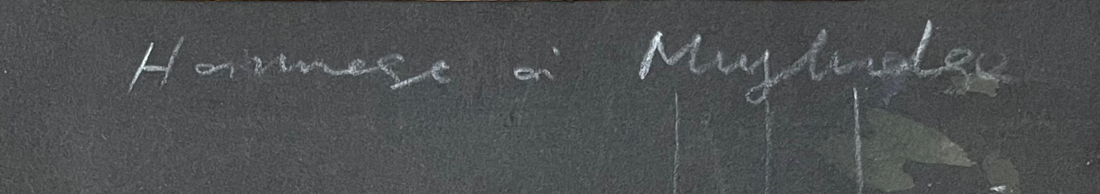 Monochrome Watercolour Study of the Anatomy of a Horse on Black Paper 1