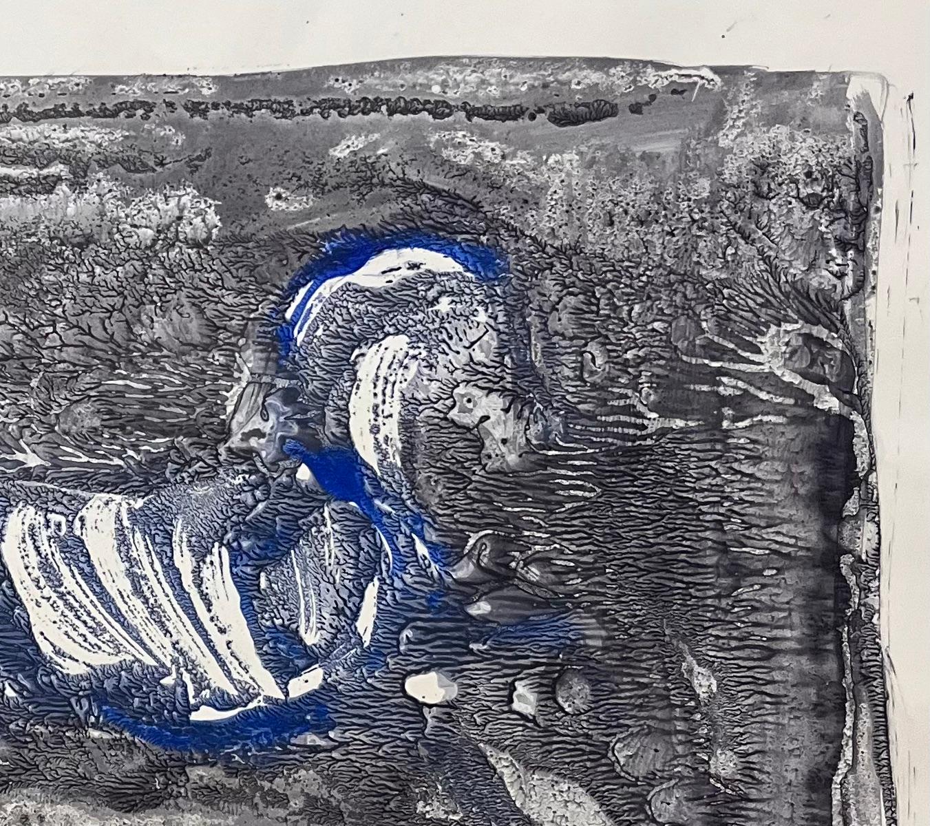 Title: Original French Abstract Horse Composition in Black and Blue
Artist: Robert Ladou (French, 1929-2014)
Medium: Acrylic on Paper
Size: 9.25 (Height) x 12.25 (Width)
Signed: No
Condition: Good, with a minor mark on the top left