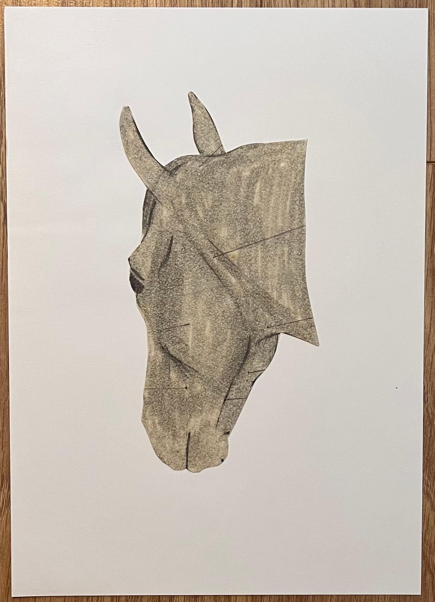 Original French Anatomical Study of Horse's Head - Art by Robert Ladou