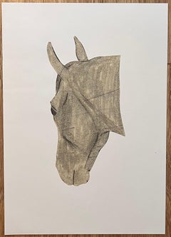 Original French Anatomical Study of Horse's Head