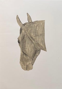 Französische Anatomische französische Studie des Pferdekopfes