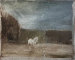 Estudio original francés de un caballo en un establo