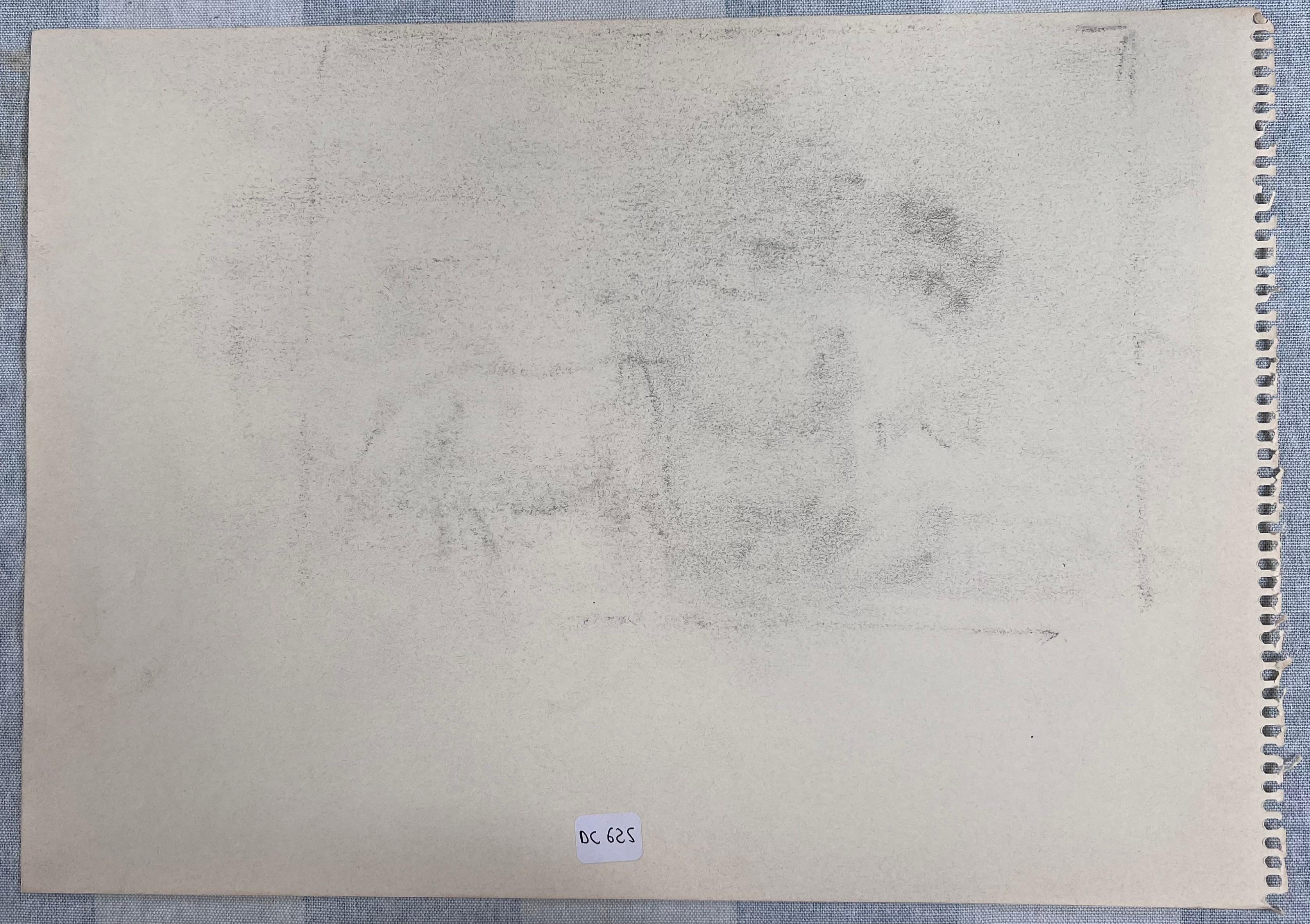 Esquisses au crayon de deux visages féminins délaissés Lady Original French Artwork en vente 3