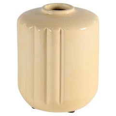 Robert Lallemant, Cream-colored Ribbed Vase, France, c. 1930