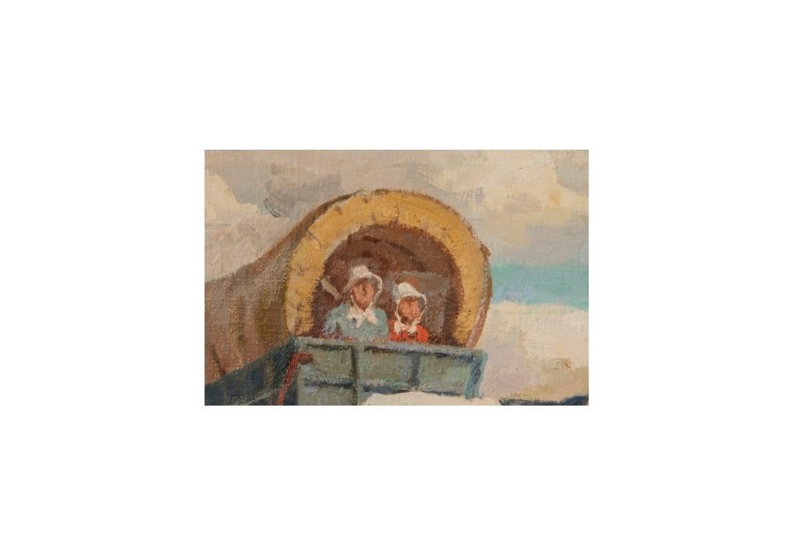 Robert Lambdin (Am., 1886-1981)  Ölgemälde auf Leinwand „Heading West Scene“ (20. Jahrhundert) im Angebot