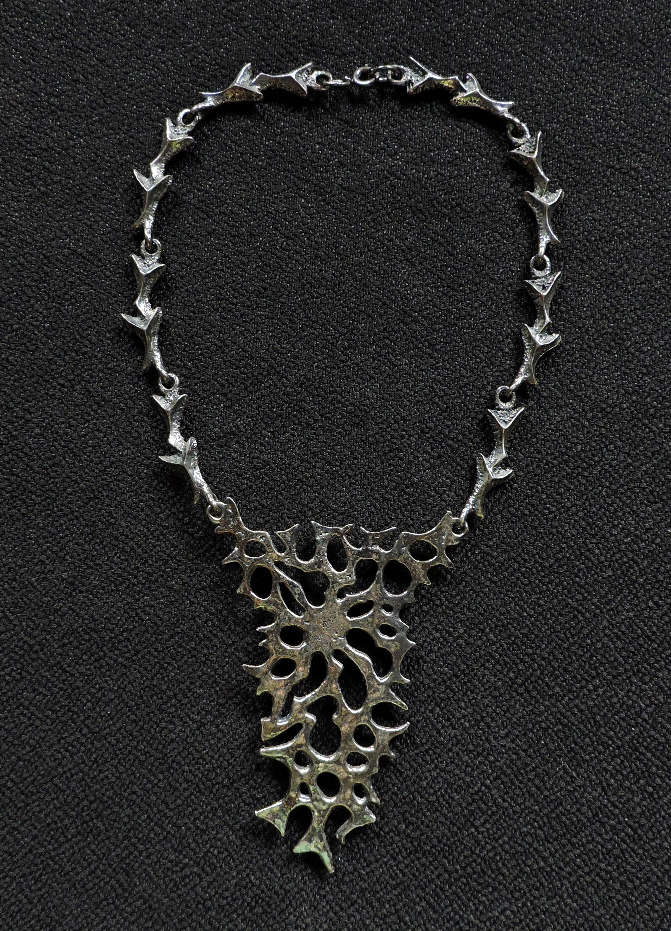 Late 20th Century Robert Larin Brutalist Modernist Sculptural Bib Necklace, Canadian Art Jewelry