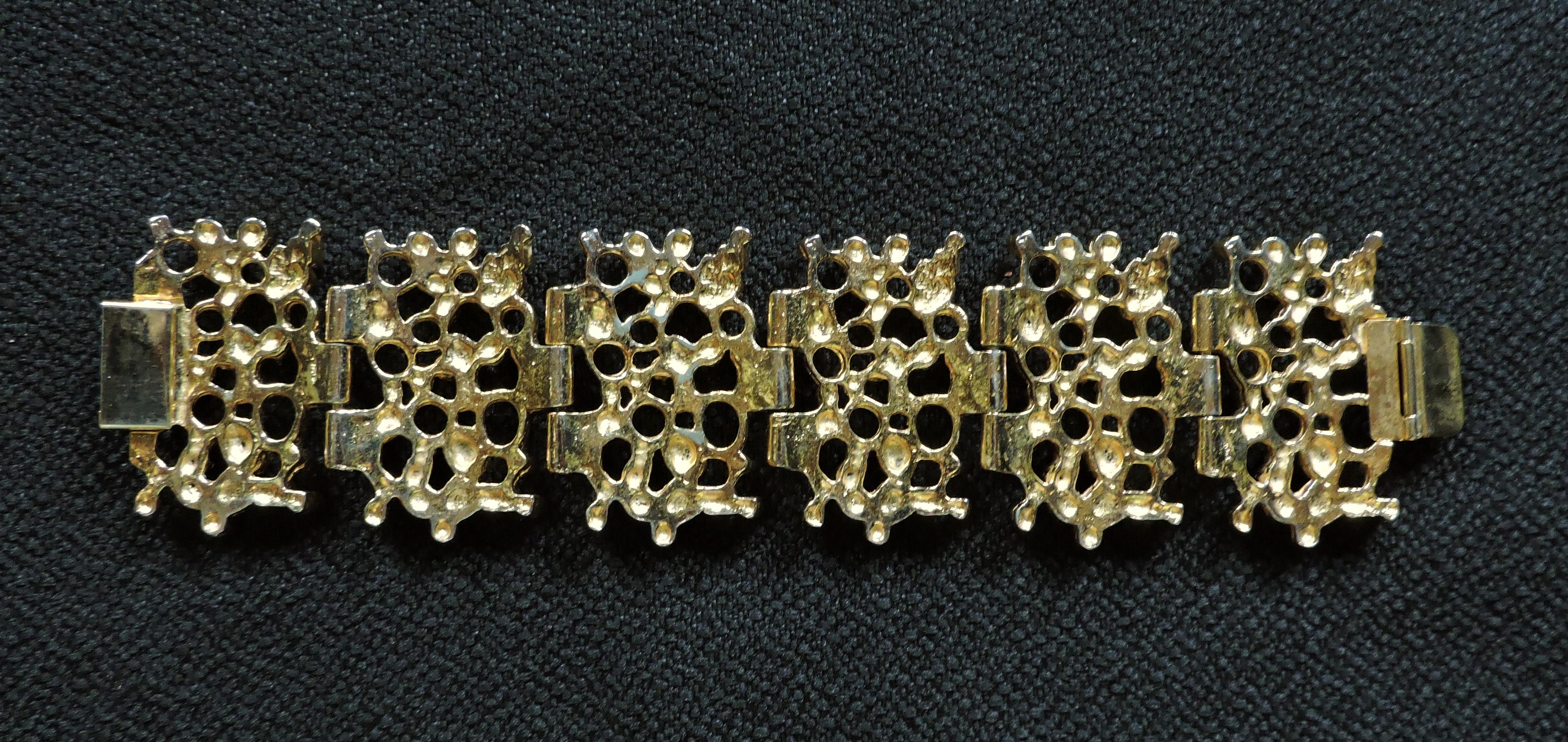 Plated Robert Larin Brutalist Modernist Sculptural Bracelet, Canadian Art Jewelry