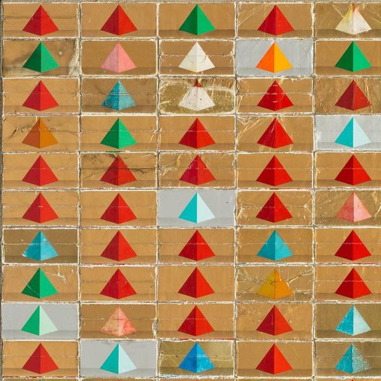 Pyramids (Avenue of the Dead), Robert Larson, 2018, Cigarette Packaging, Linen For Sale 1