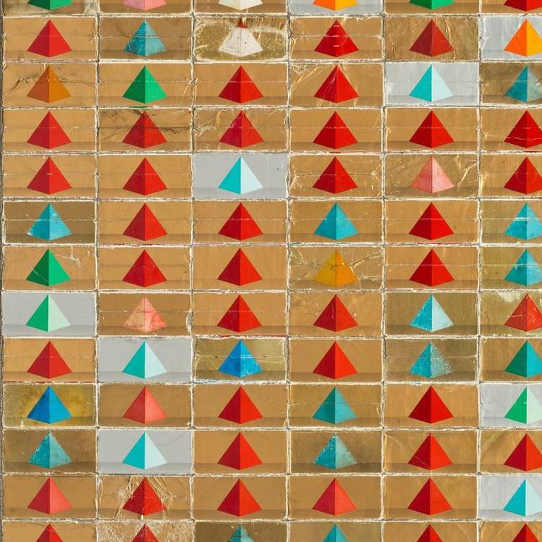 Pyramids (Avenue of the Dead), Robert Larson, 2018, Cigarette Packaging, Linen For Sale 2