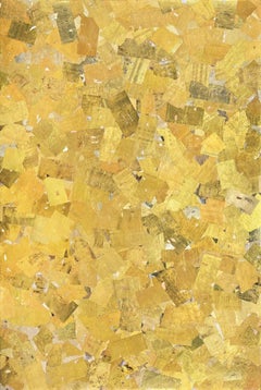 Gold, 2017, Robert Larson, Discarded Cigarette Foil, Linen, Geometric Abstract