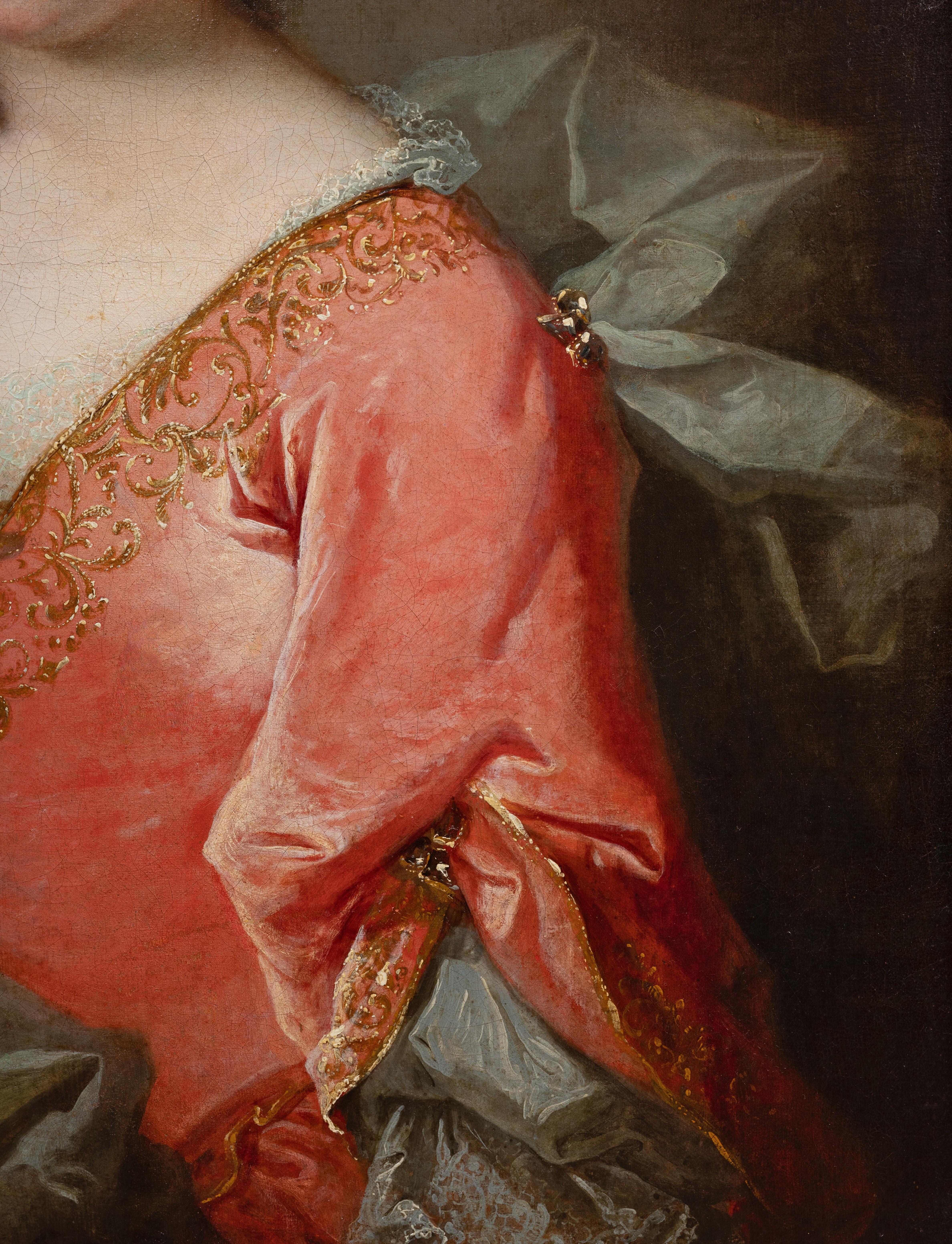 Porträt einer französischen Dame von Robert Le Vrac Tournieres, um 1725 im Angebot 1