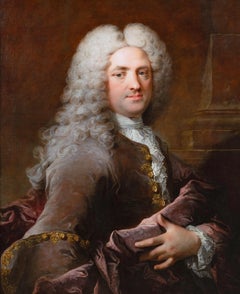 Portrait d'un gentilhomme par R. Le Vrac Tournières Paris, vers 1725, XVIIIe français