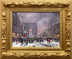 Postimpressionistisches Ölgemälde auf Leinwand „Arc de Triumph“