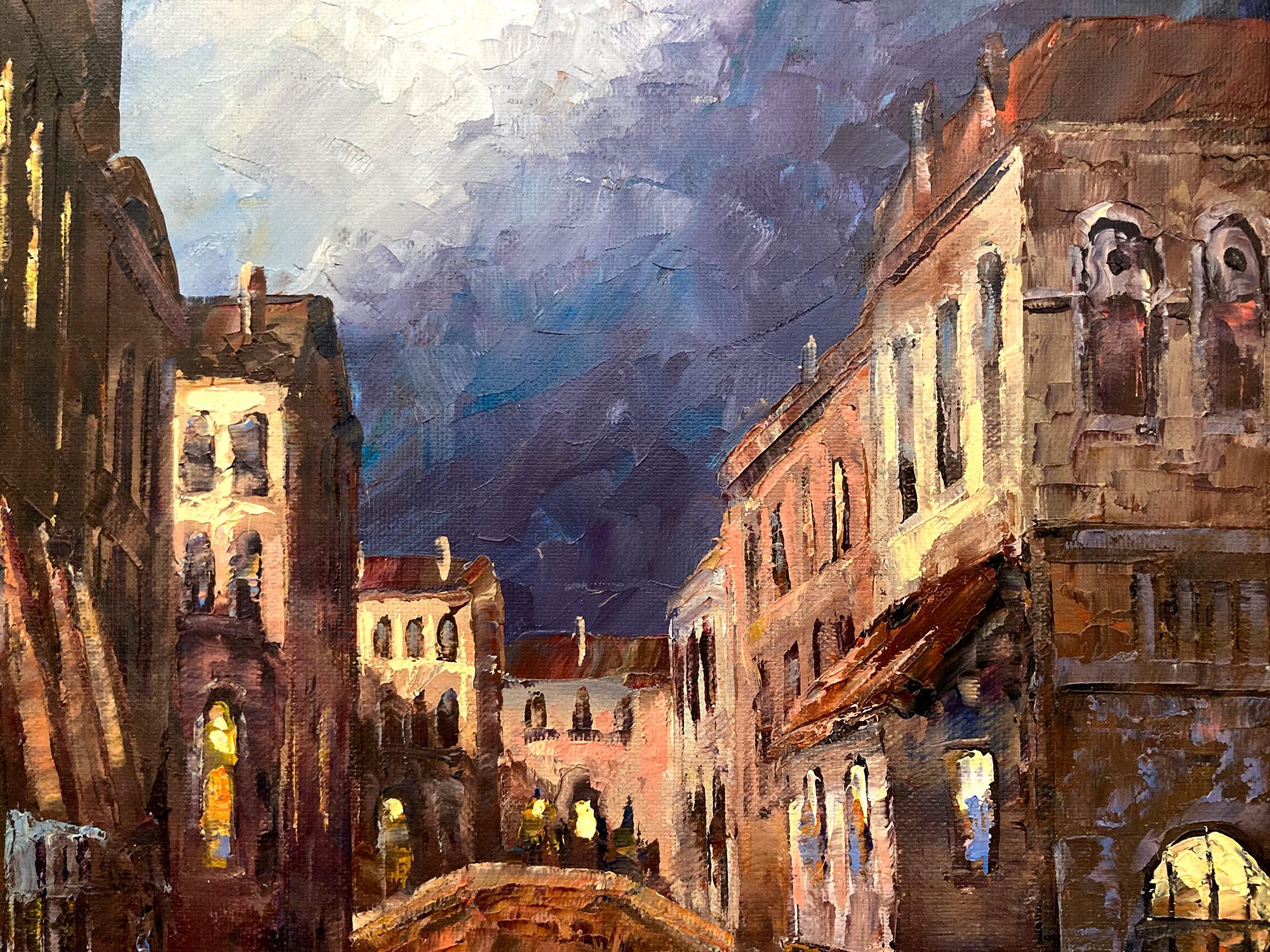 Une belle peinture à l'huile sur toile de l'artiste français Robert Lebrone. Il était un peintre parisien connu pour ses paysages urbains colorés décrivant l'époque de sa génération. Son travail est comparable à ceux de Jules Herve, Antoine