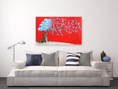 A Distant Call Whispers - Original Vibrant Mixed Media Surrealist Figurative Art