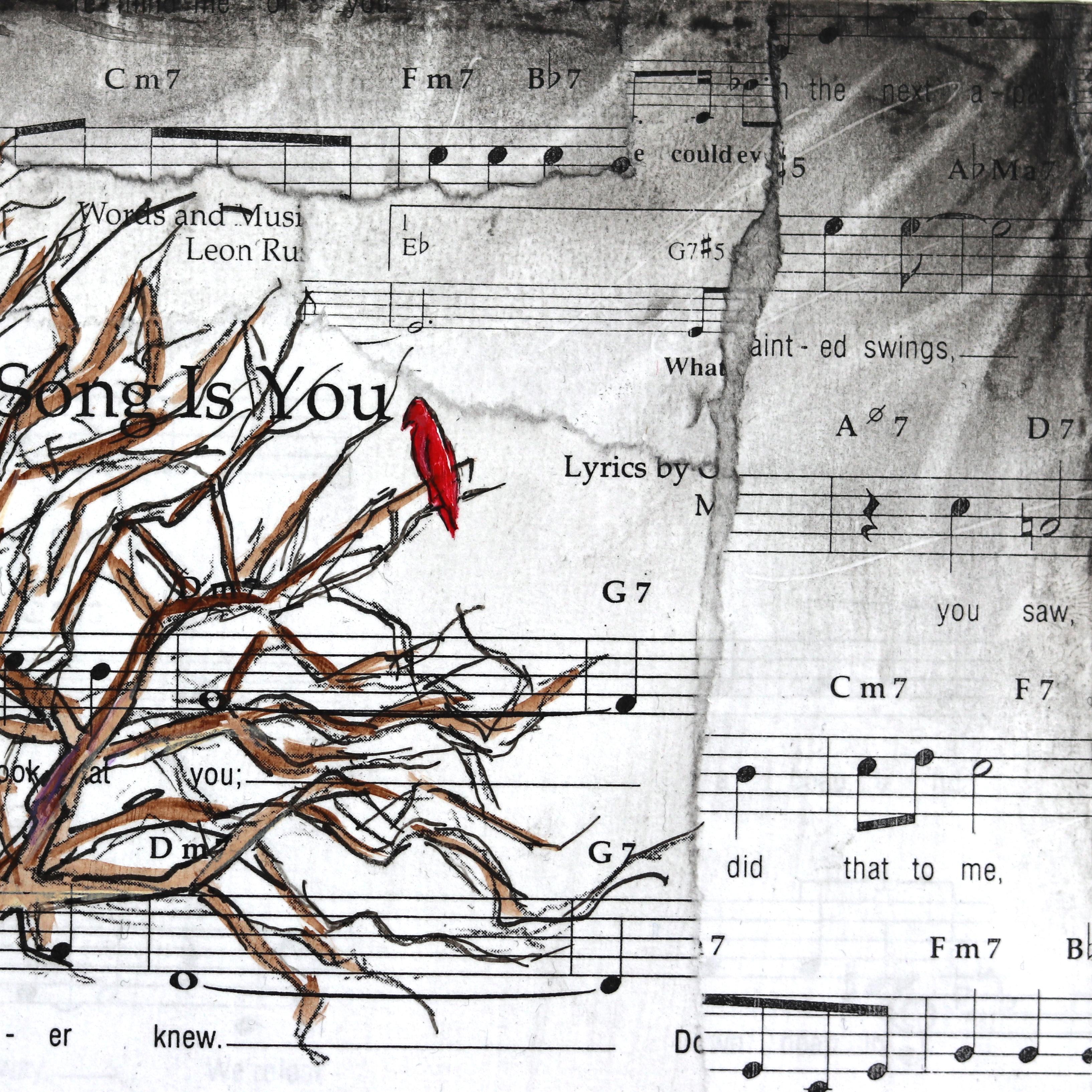 Robert Lebsack creates artworks using mixed media with ink, acrylic, and charcoal on archival copies of newspapers, textbooks, and sheet music. As a visionary artist, Lebsack weaves thought-provoking narratives, delving into the social and cultural