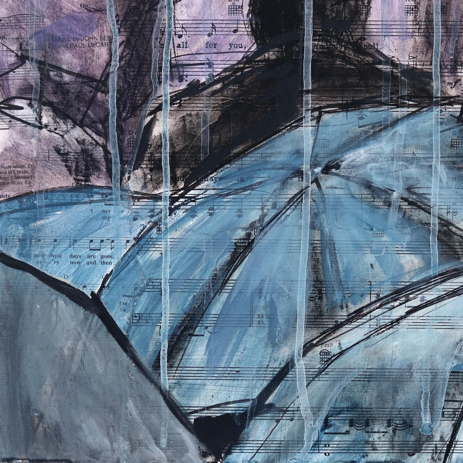 Foundations of Insight – Original Moody Mixed Media Surrealistische figurative Kunst im Angebot 4