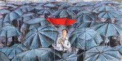 Foundations of Insight - Arte figurativa surrealista a tecnica mista originale di Moody
