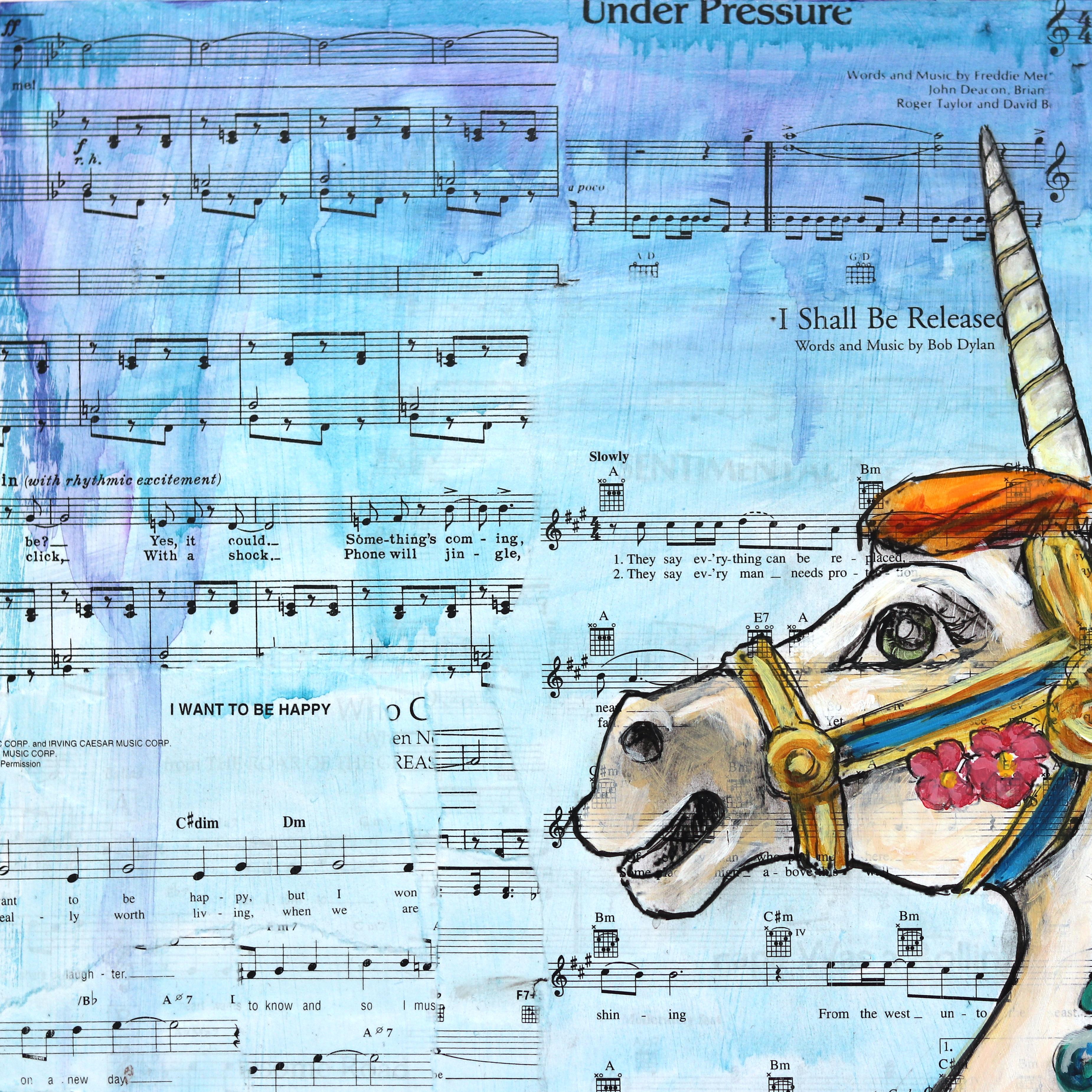 The Dynamics of Perception - Colorful Mixed Media Surrealist Figurative Art For Sale 3