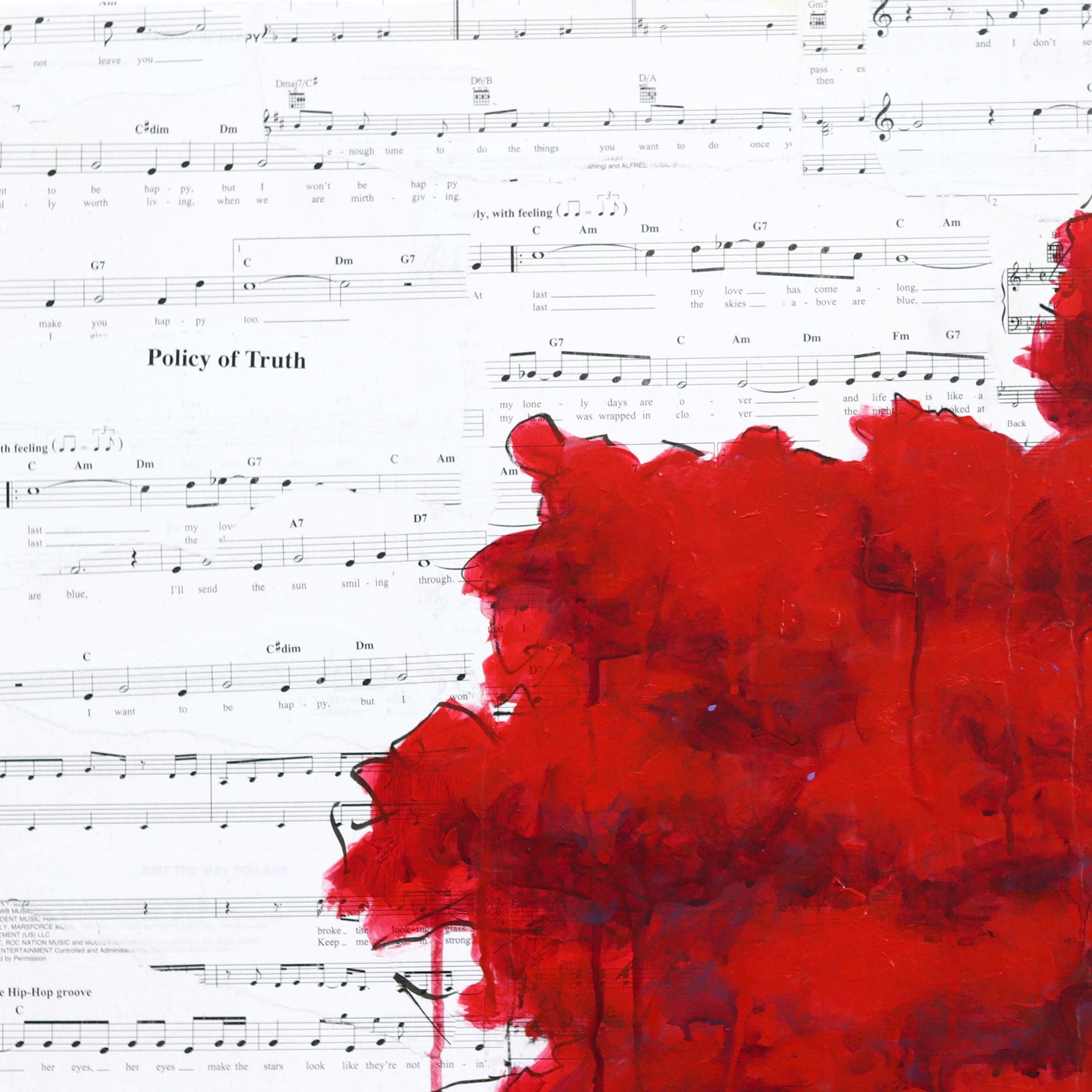 Robert Lebsack crea opere a tecnica mista con inchiostro, acrilico e carboncino su copie d'archivio di giornali, libri di testo e spartiti musicali. Come artista visionario, Lebsack intreccia narrazioni che fanno riflettere, scavando nel tessuto