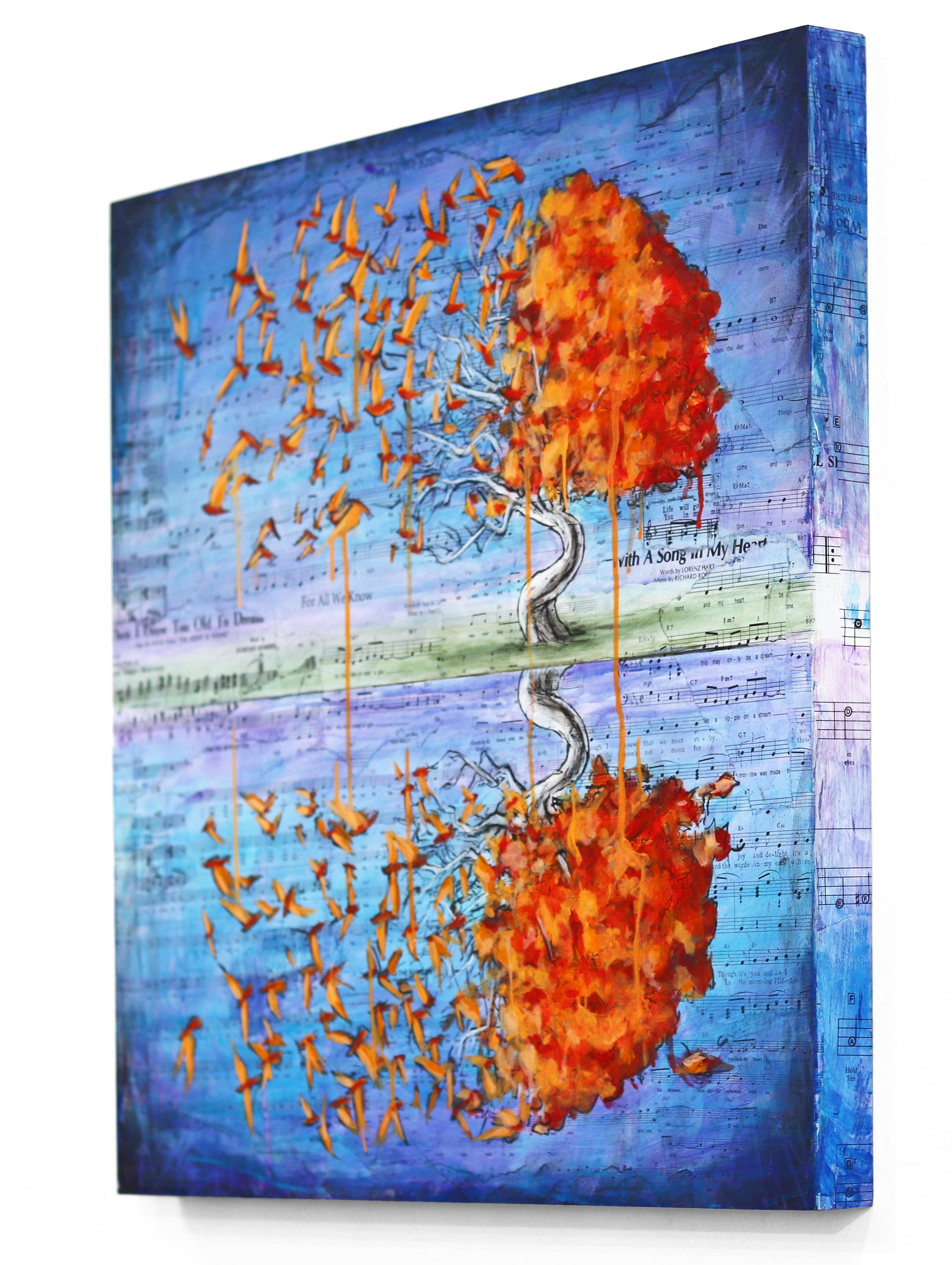 A través del espejo - Arte surrealista original en técnica mixta en venta 1
