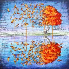 A través del espejo - Arte surrealista original en técnica mixta