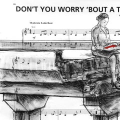 Always Reaching Out - Original Charcoal on Sheet Music