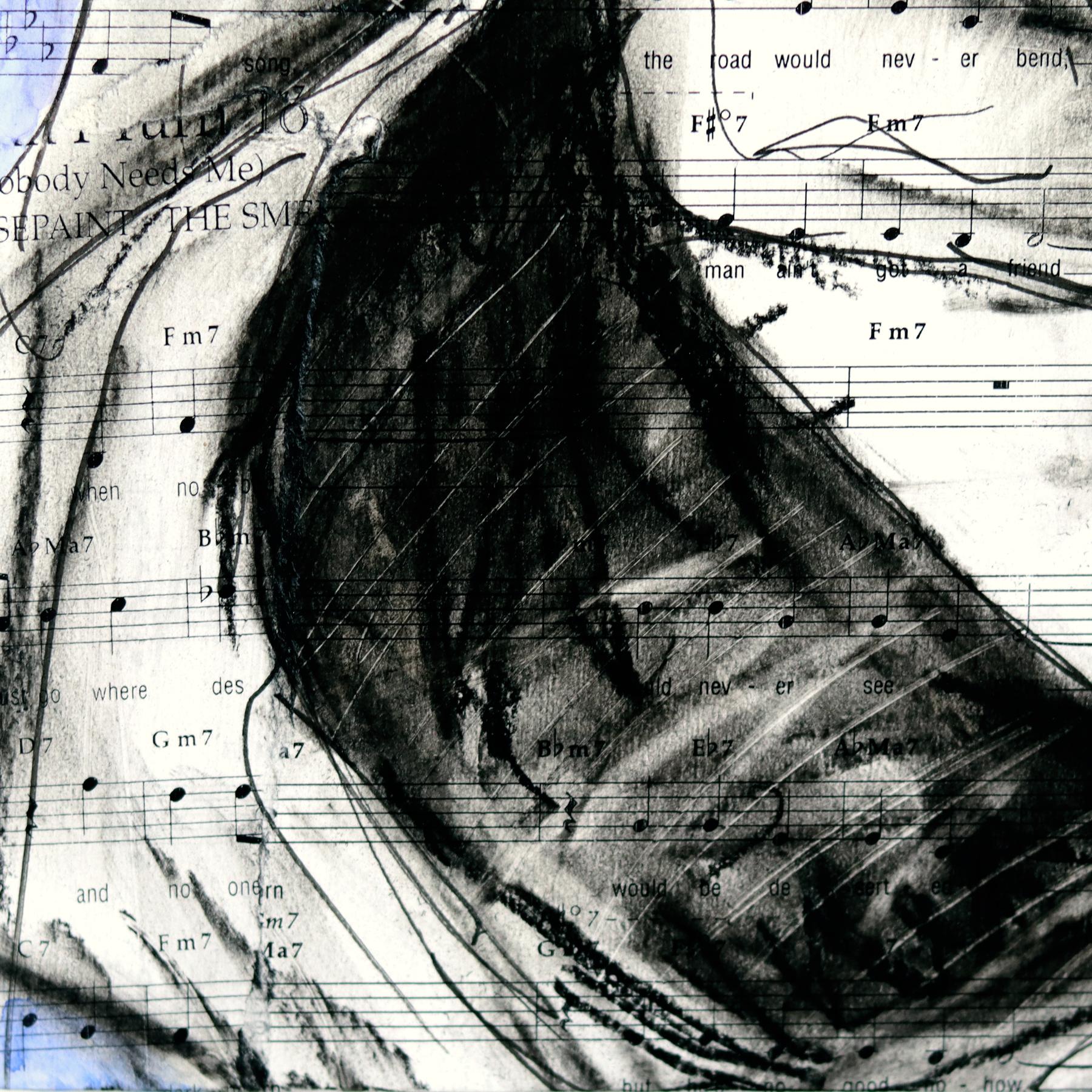 Remembering to Forget - Abstract Figurative Diver Mixed Media Surrealist Artwork For Sale 2