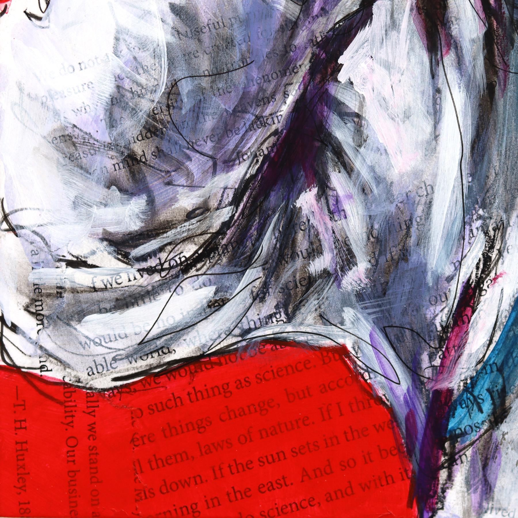 The Cosmos Within - Abstract Figurative Astronaut Mixed Media Surrealist Artwork For Sale 2