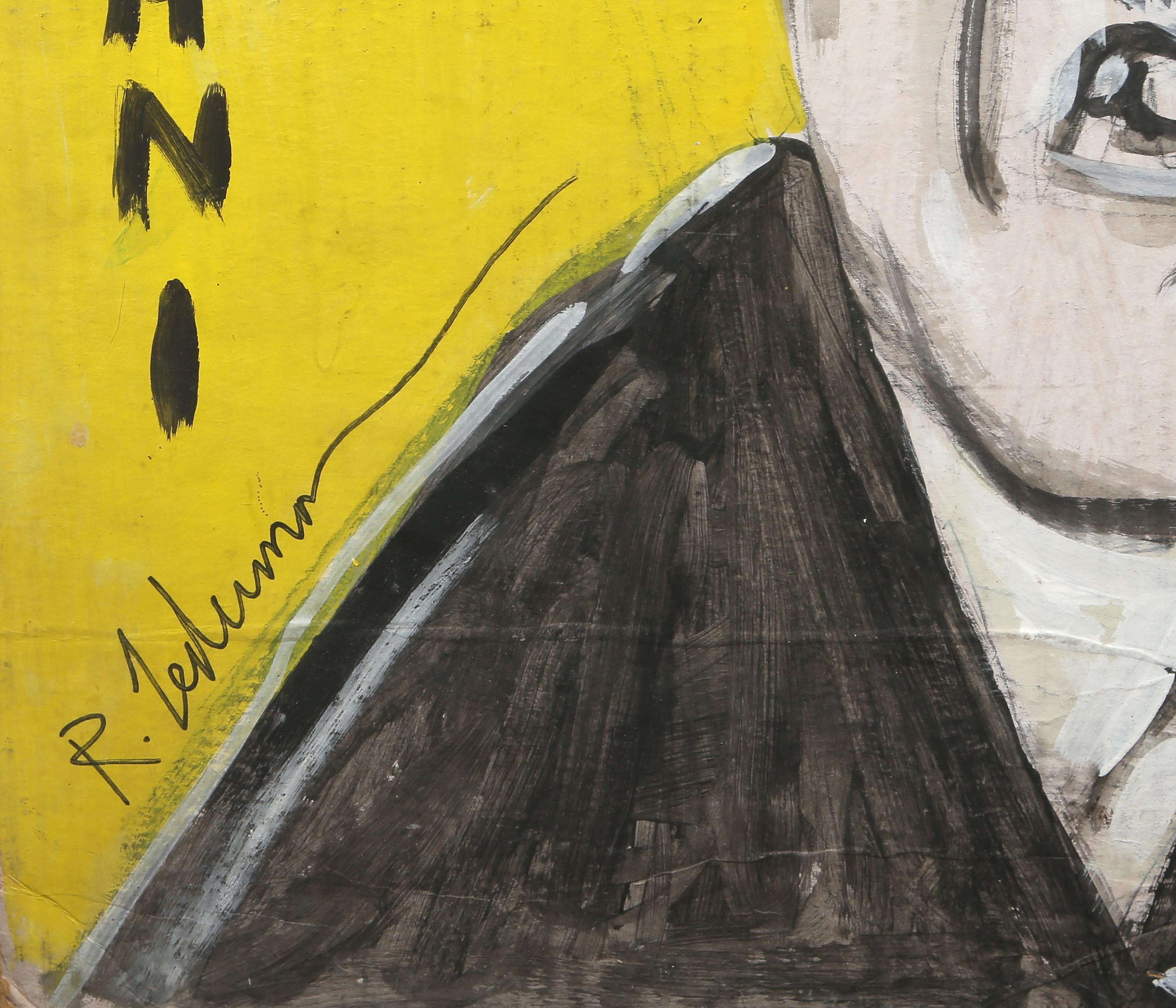 Adolf Giuliani, Street Art Pittura acrilica su cartoncino di Robert Lederman in vendita 1