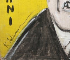 Adolf Giuliani, Street Art Acrylic Painting on Cardboard by Robert Lederman