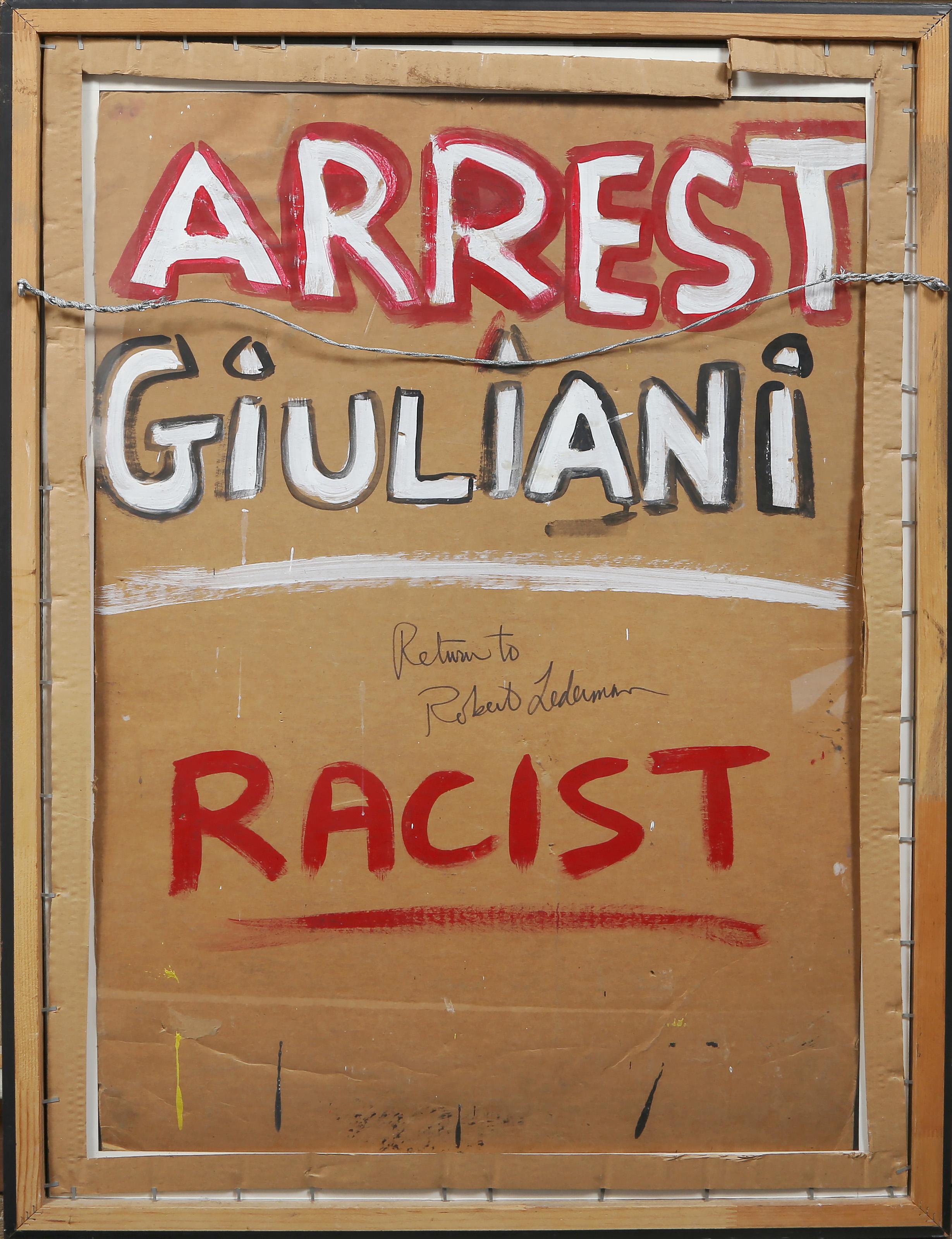 Adolf Giuliani, Street Art Pittura acrilica su cartoncino di Robert Lederman in vendita 3