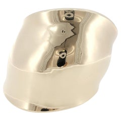 Bracelet manchette sculpté vintage « Statement » en or jaune 14 carats, signé Robert Lee Morris