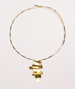 Robert Lee Morris 18 Karat Gold Choker Pendant Necklace