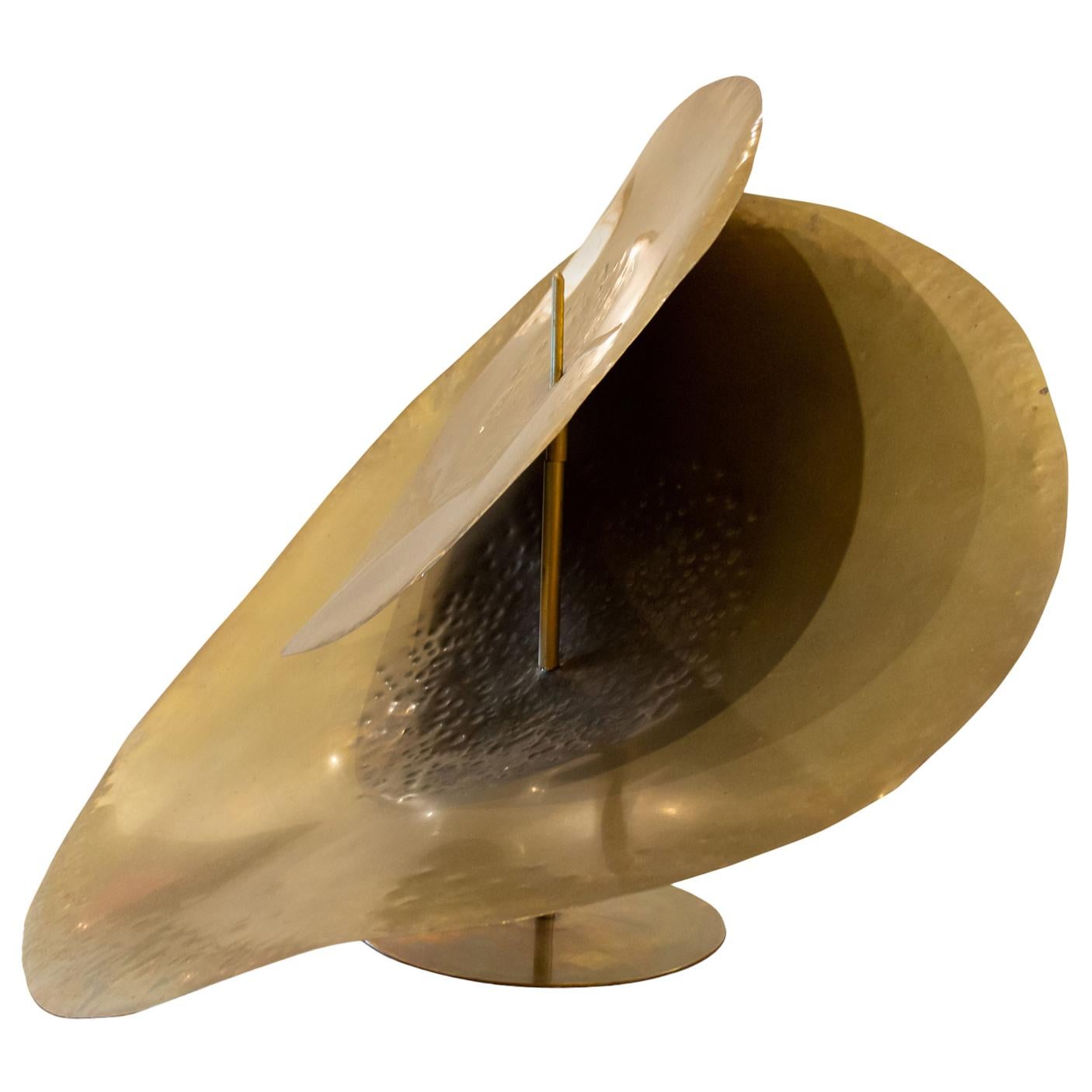 Robert Lee Morris Abstract Brass Hammered Circular Sculpture For Sale