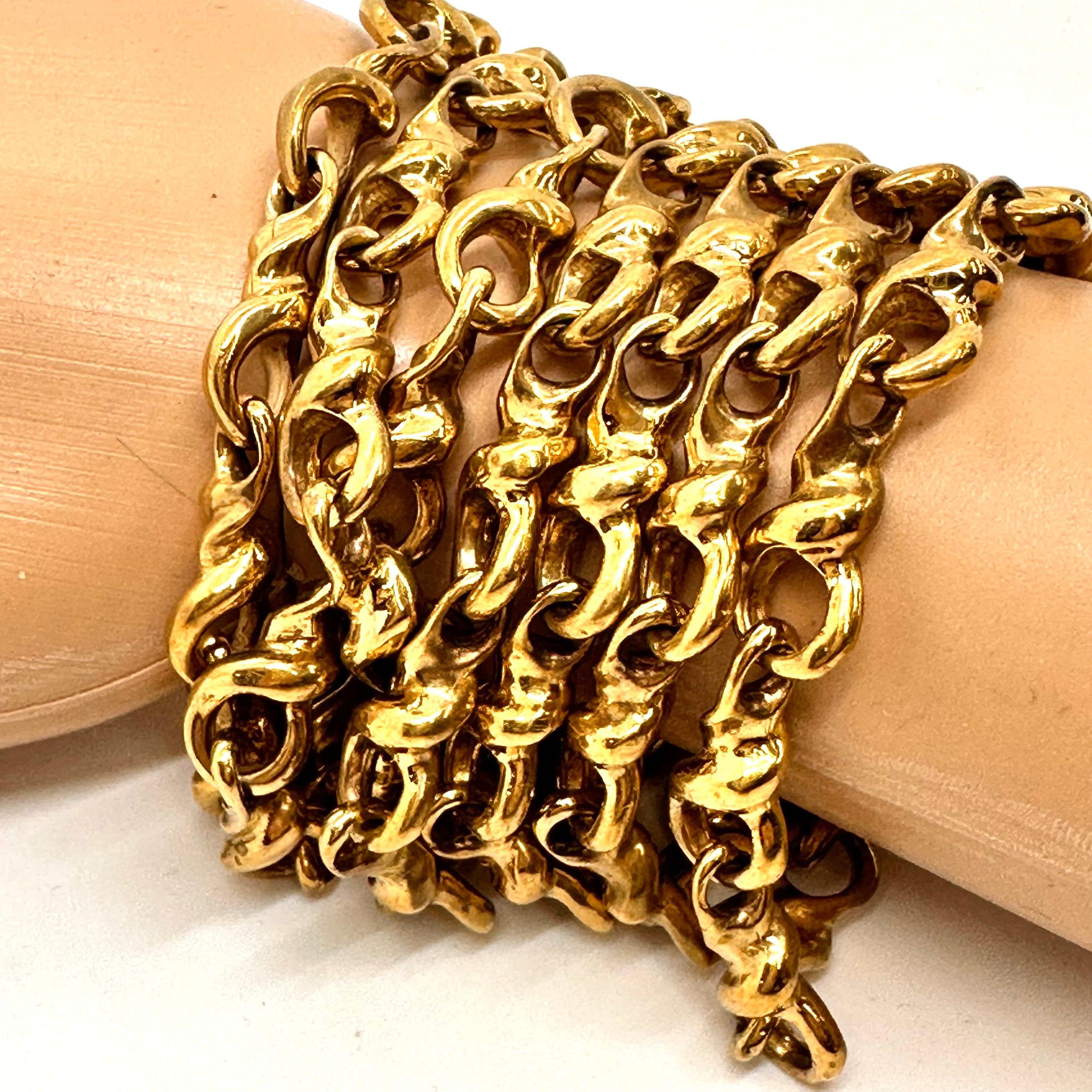 Moderne Robert Lee Morris, bracelet à maillons noués à 7 rangs en laiton en vente