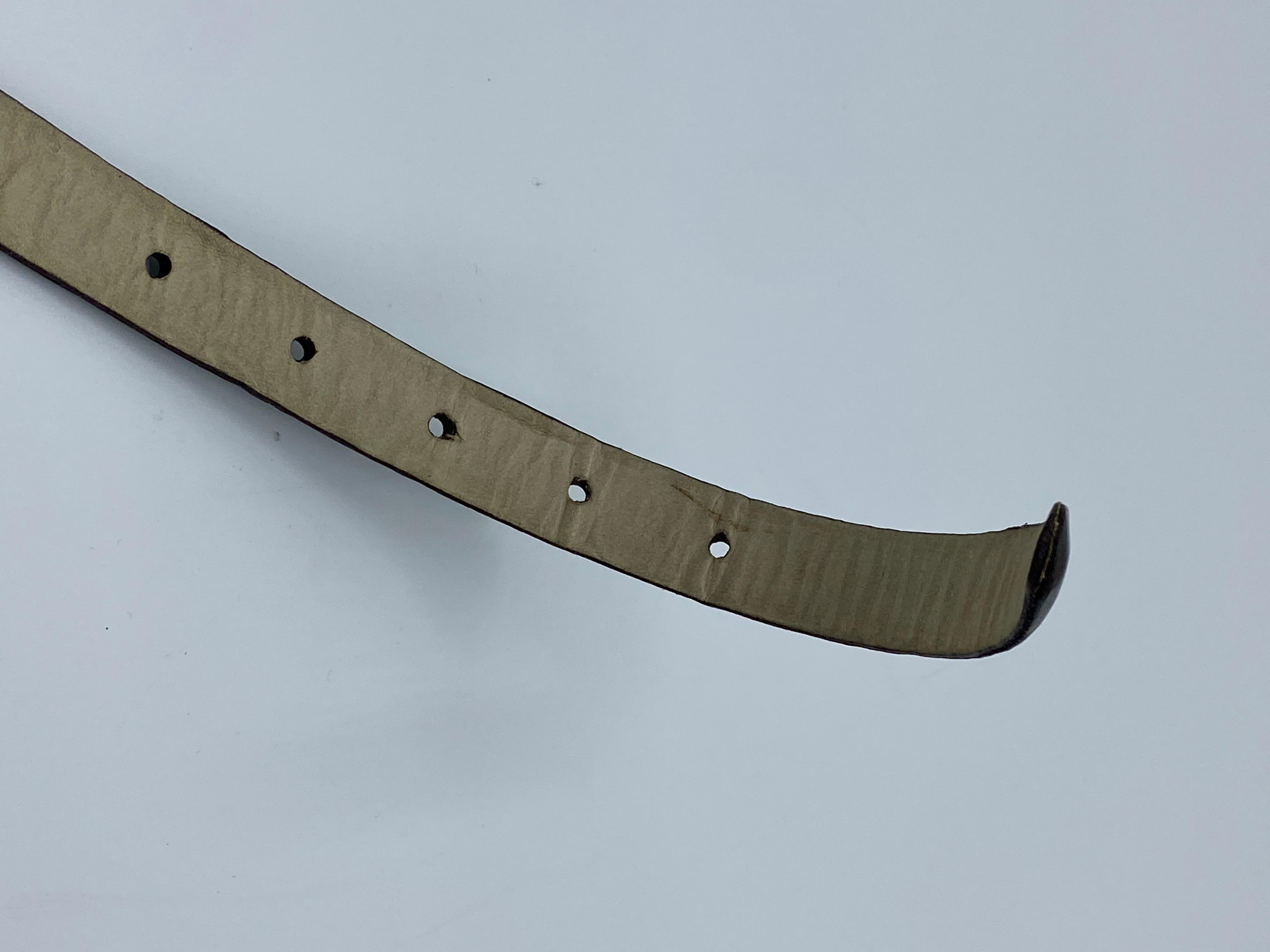 Robert Lee Morris Brown Leather and Gold Belt, Size Medium For Sale 3