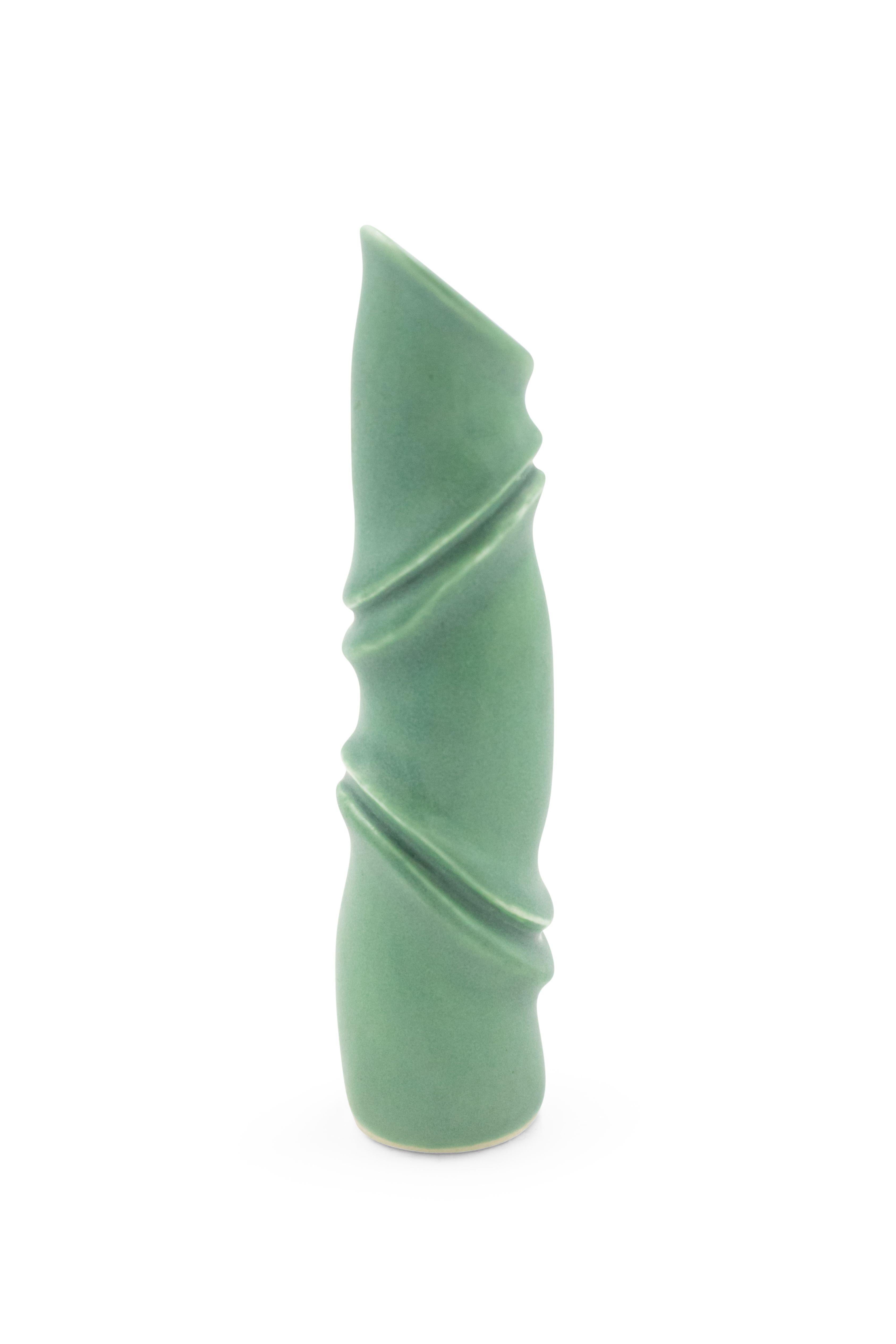 American Robert Lee Morris Celadon Ceramic Vase For Sale