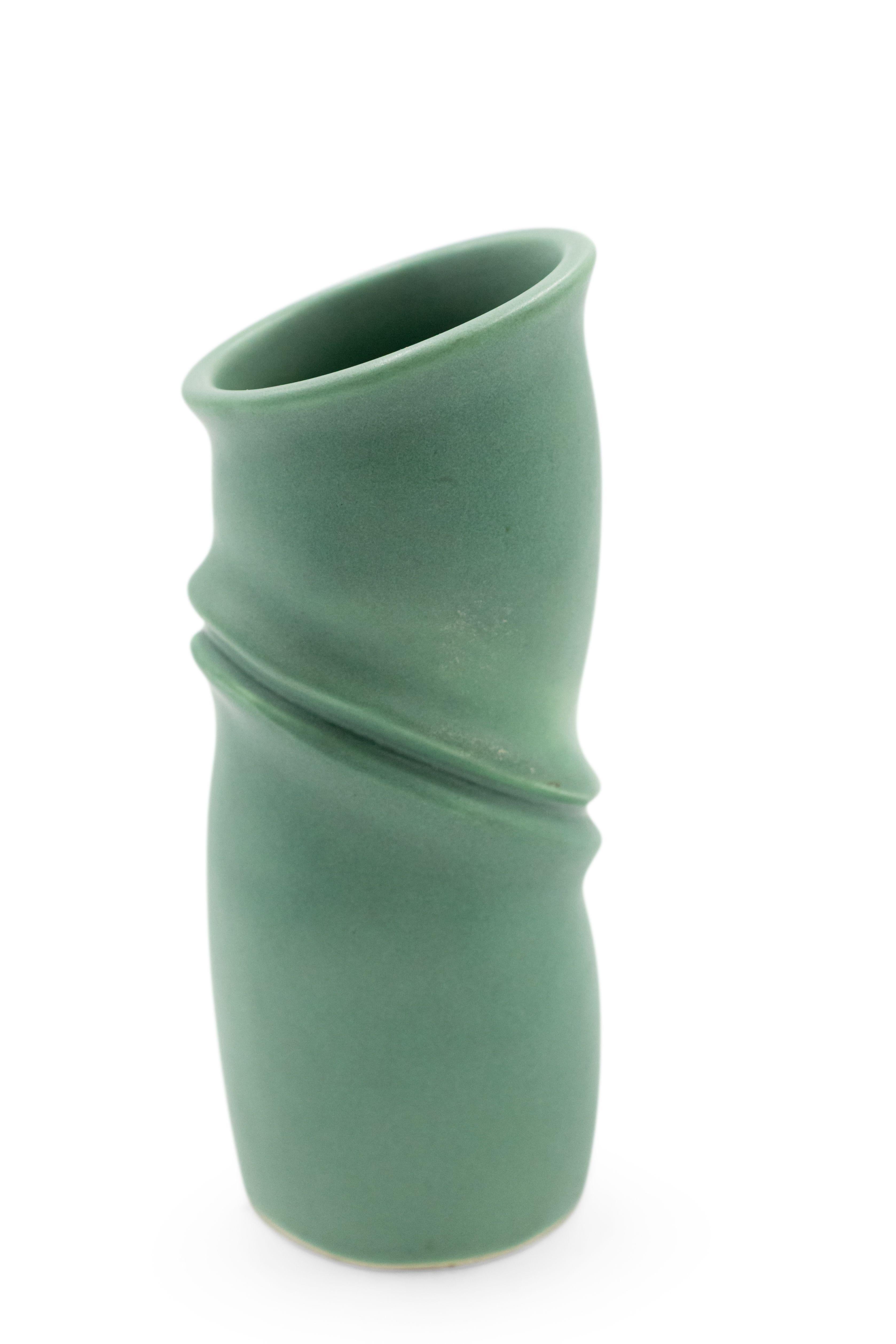 American Robert Lee Morris Celadon Ceramic Vase For Sale
