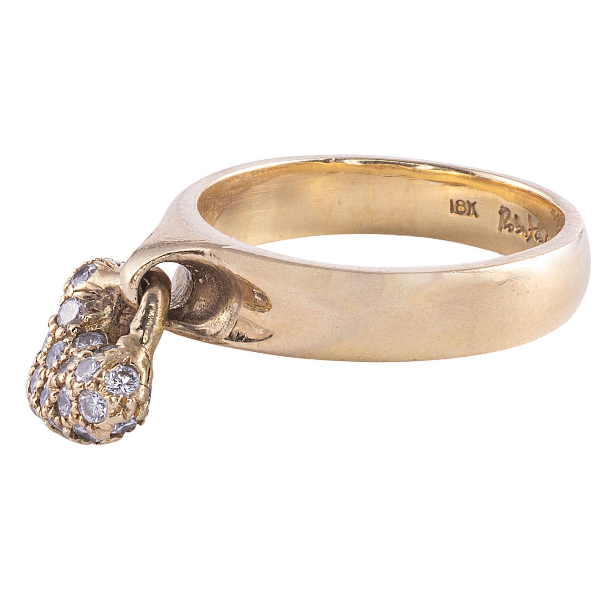 Robert Lee Morris Diamond Heart Ring In Good Condition For Sale In Solvang, CA