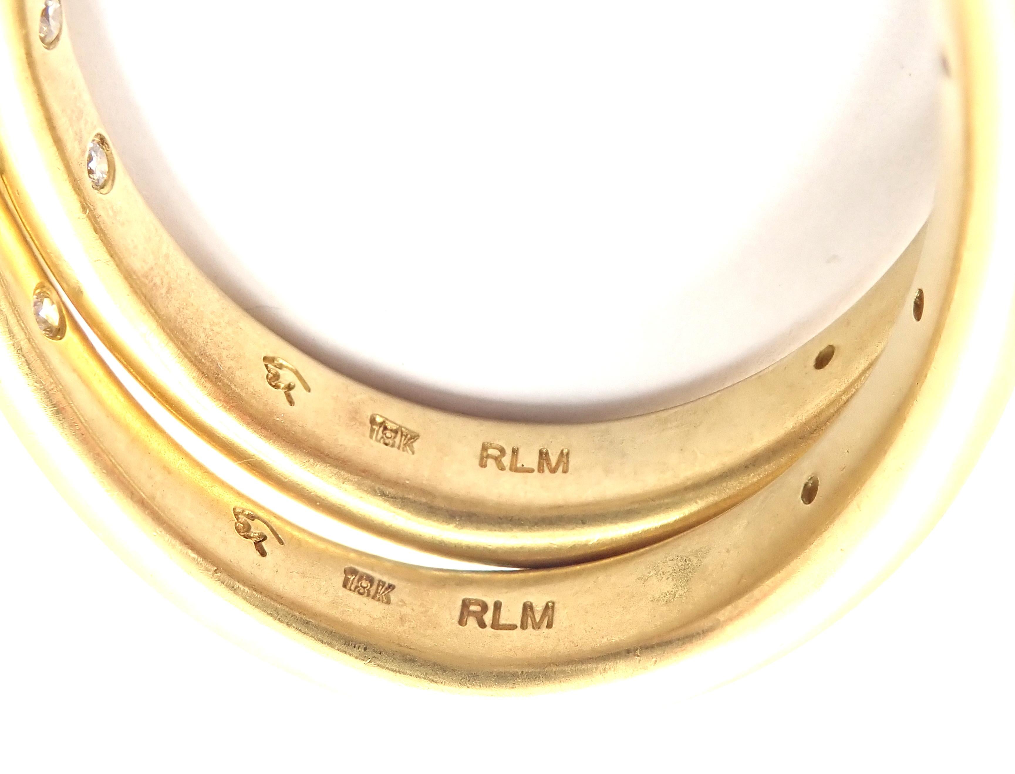 Robert Lee Morris Diamond Hoop Yellow Gold Earrings In Excellent Condition In Holland, PA
