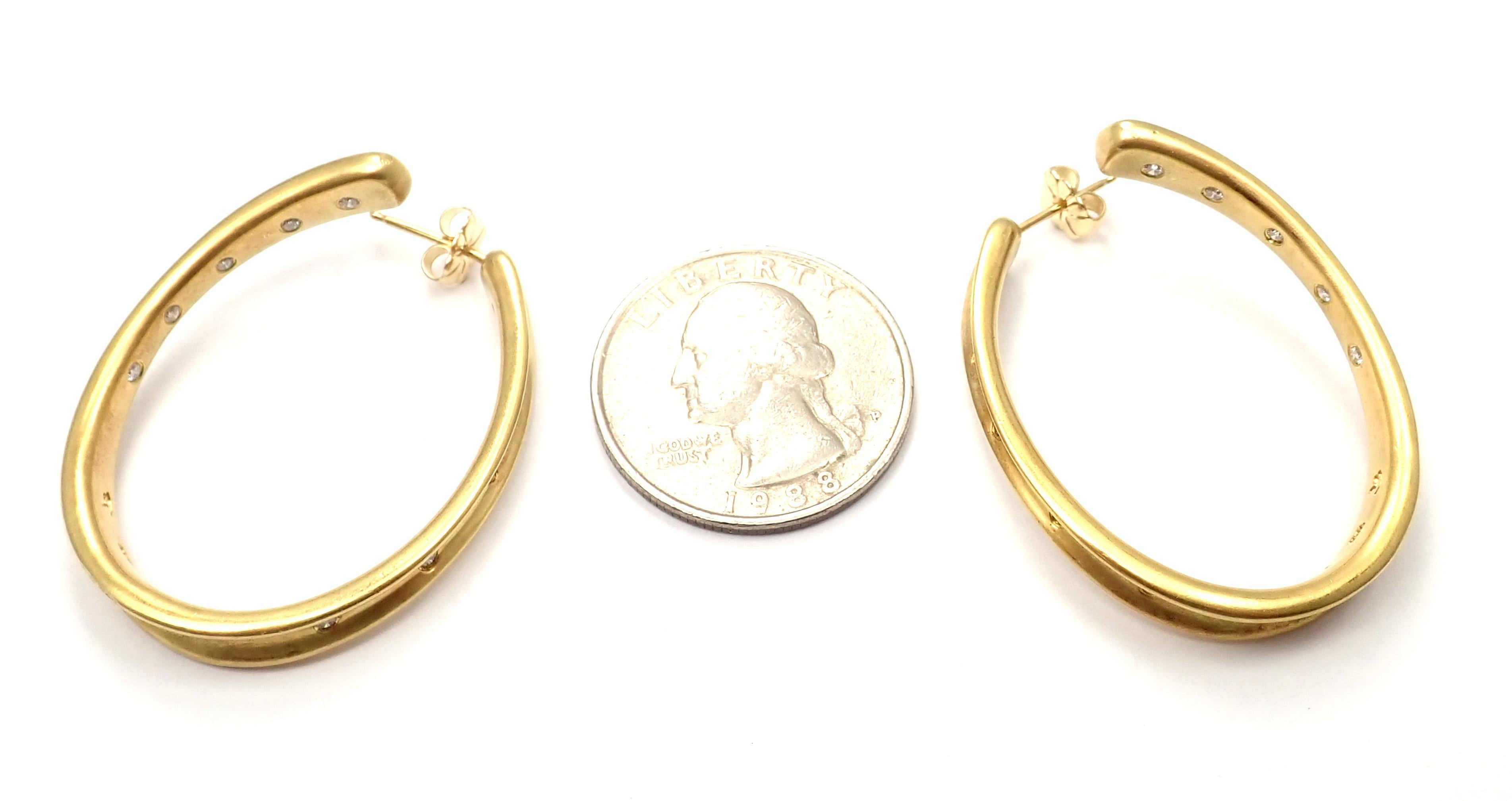 Robert Lee Morris Diamond Hoop Yellow Gold Earrings 4