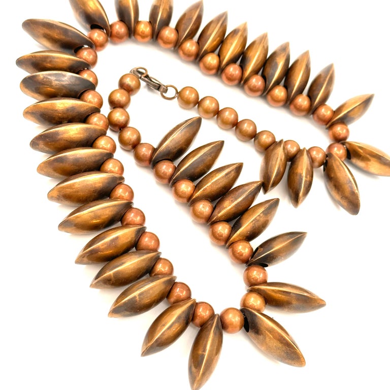 Robert Lee Morris Flared Egg Burst Necklace For Sale at 1stDibs