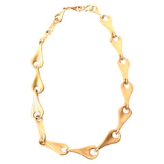 Robert Lee Morris for Artwear Gold Plated Sterling Silver Sculptural Necklace
