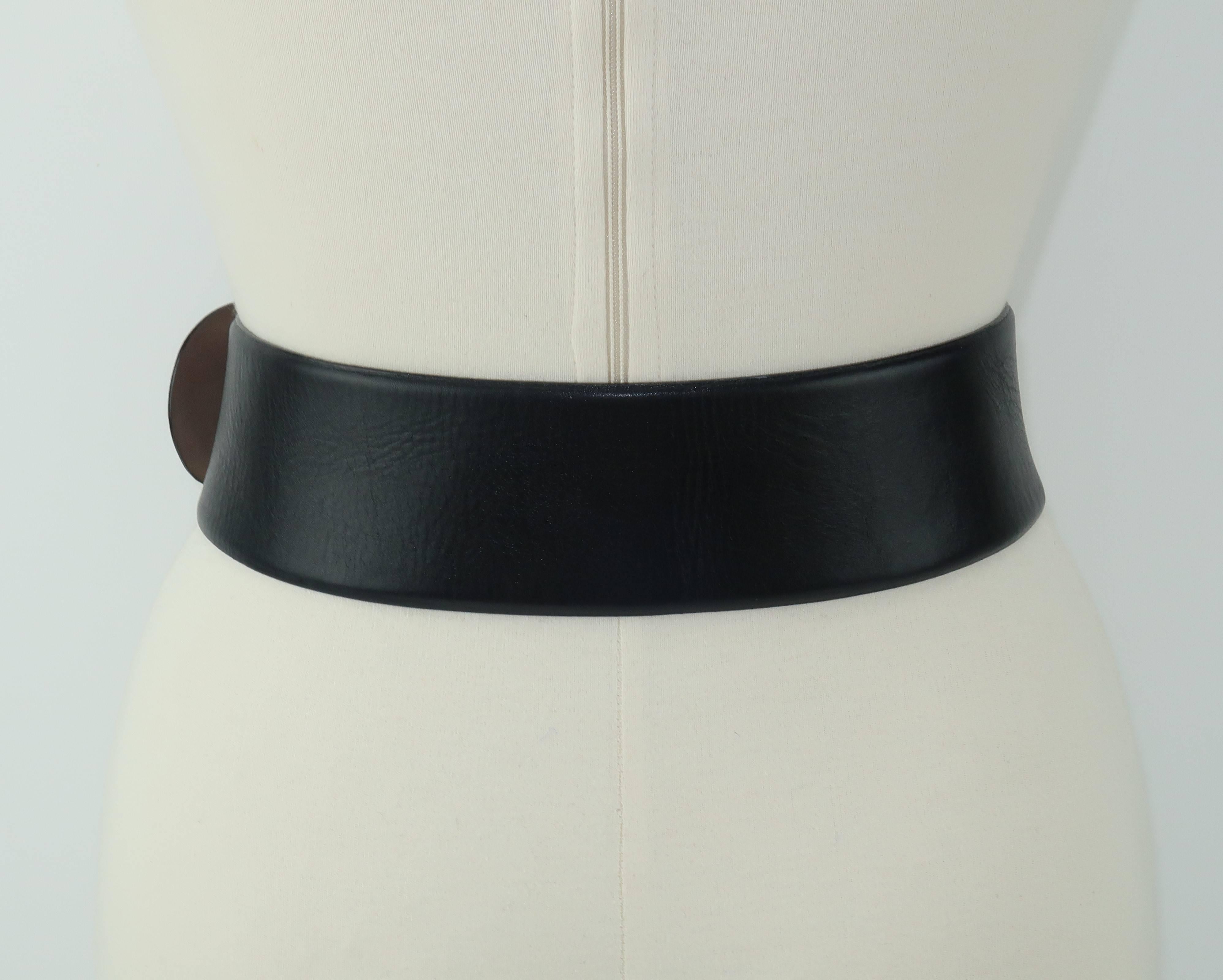 Robert Lee Morris for Donna Karan Gold & Black Leather Belt 1