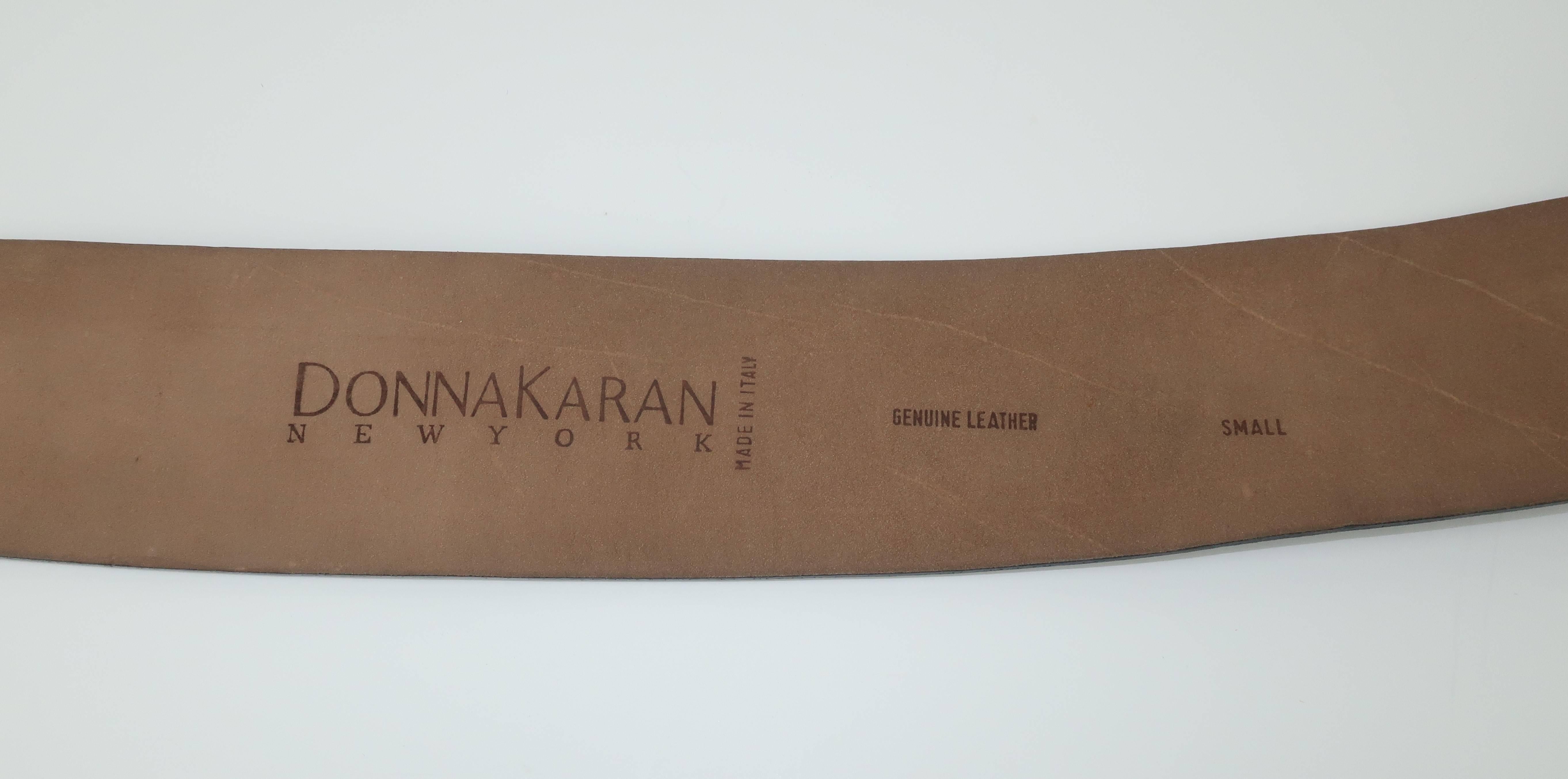 Robert Lee Morris for Donna Karan Gold & Black Leather Belt 3